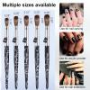 Shine Chance Acrylic Nail Art Brush Size 14, 100% Pure Kolinsky Hair Oval for Application, Professional Extension Manicure Tool Striping Drawing Pen DIY Home Salon, Black, 1.0 Count view 4