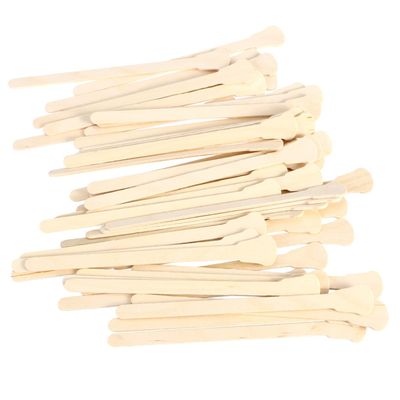 FRCOLOR Eyebrow Waxing Sticks 50pcs Wooden Hair Removal Tool Applicator for Strip Hot Salon Home Use