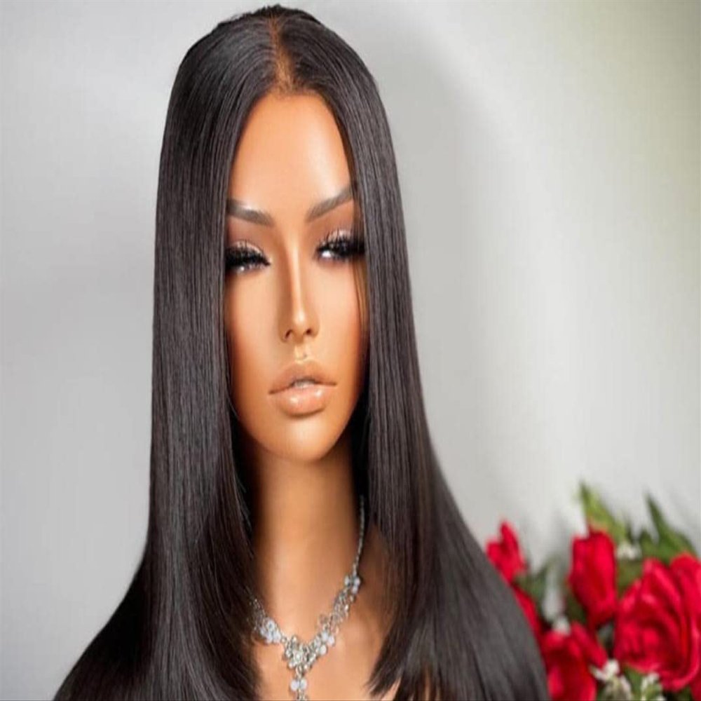 100% Human Hair Wig lace front (10", Natural Black)