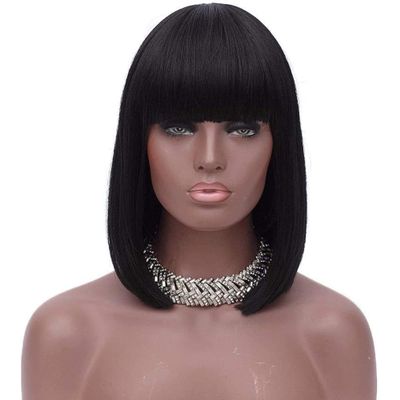 100% Human Hair Wig Cap with No Lace - (10", Natural Black)