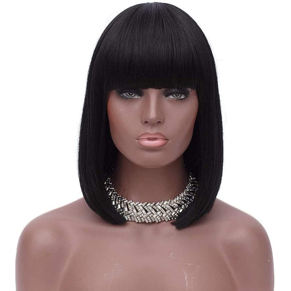 100% Human Hair Wig Cap with No Lace - (10", Natural Black)