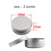 2oz Aluminum Empty Storage Screw-top Tin Jars with Lids, 75PCS Round Candle Cans, Refillable Cosmetic Containers for Lip Balm, Shea Butter, Salves, Silver view 2