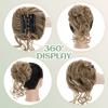 S-noilite Claw Clip Messy Bun Hair Pieces Blonde Curly Wavy Hair Bun Ponytail Extensions with Claw Clip in Bun Hairpieces Scrunchie for Women(12H24#Light brown & Ash blonde) view 4