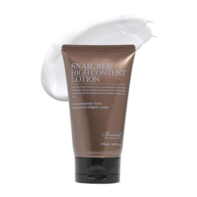 BENTON Snail Bee High Content Lotion 120ml (4.05 fl oz.) - Snail Mucin Moisturizer With Bee Venom | Hydrating Korean Skin Care Facial Moisturizer For Dry Skin & Combination skin