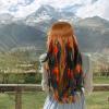 Indian Gypsy Pins Gangel Bohemian Feather Pins with White and Brown Feather Tassel Hemp Rope for Festival Hippie Costume Indian Hair Feather Women's Hair Prom Accessories view 2