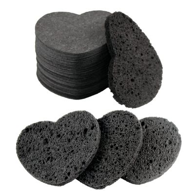 50-Count Facial Sponges Compressed, 100% Natural Cellulose Face Sponge Professional Cosmetic Spa Sponges for Face Cleansing, Exfoliating Mask, Makeup Removal for Travel and Home, Black