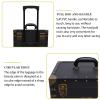 Rolling Lockable Makeup Train Case, Black Rolling Makeup Case, 4-Tiers Large Trolley Storage Case Lockable, Aluminum Trolley Professional Cosmetic Organizer Box, with Hair Dryer Holder view 4