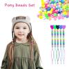 1008 Pcs Hair Beads Set with Hair Styling Tool, 500Pcs Pony Beads, 500Pcs Small Elastic Rubber Bands, 1Pcs Rattail Comb, 2Pcs Duckbill Clips, 5Pcs Quick Beaders for Kids and Girls Hair Braids view 2