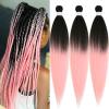 Ai Yuchen Pink Ombre Braiding Hair Pre Stretched 26 Inch Easy Braid Braiding Hair Extensions for Box Braids Knotless Crochet Jumbo Kids Micro Braiding Hair Ombre 3 Pack view 1