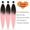 Ai Yuchen Pink Ombre Braiding Hair Pre Stretched 26 Inch Easy Braid Braiding Hair Extensions for Box Braids Knotless Crochet Jumbo Kids Micro Braiding Hair Ombre 3 Pack view 3