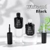 Beetles Chrome Nail Powder, Mirror Effect Premium Salon Nail Glitter Manicure Pigments, 0.04oz/1g with 2 Pcs 15ml Black White Colors Gel Polish Set view 2