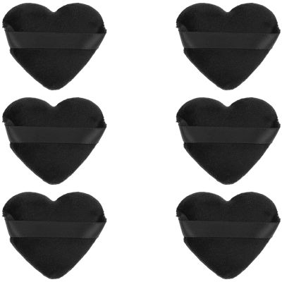 6 Pcs Powder Puff Face Love Heart Shape Makeup Sponge for Loose Powder Cosmetic Foundation Sponge Cotton Velour Beauty Makeup Tool