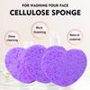 50 - Count Flower Compressed Facial Sponges + 50 - Count Heart Shape Face Sponge for Face Cleansing + 40 - Count Elliptical Shape Daily Spa Sponge, Purple view 3