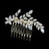 Sparkly Bridal Floral Hair Pieces Gold Silver Hair Clips CZ Crystal Hair Combs for Women Cubic Zirconia Short Wedding Hair Accessories for Brides (Gold) view 1