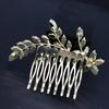 Sparkly Bridal Floral Hair Pieces Gold Silver Hair Clips CZ Crystal Hair Combs for Women Cubic Zirconia Short Wedding Hair Accessories for Brides (Gold) view 3