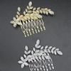 Sparkly Bridal Floral Hair Pieces Gold Silver Hair Clips CZ Crystal Hair Combs for Women Cubic Zirconia Short Wedding Hair Accessories for Brides (Gold) view 4
