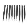 9 PCS Tweezers Set, High Stainless Steel Tips Tweezer Set with Different Tip Shapes, Does Not Curl Easily, Ergonomic Cell Phone Repair Tool for Cell Phone Repair view 1