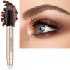 2 in 1 brown Eyeshadow stick and Sponge Makeup Brush, Smooth Cream Shimmer Shadow Pencil Long Lasting Waterproof Eye Shadow Highlighter Stick Makeup , Hypoallergenic Eyeshadow, Highlighter Eye Liner view 1