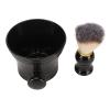 Face Brush, Shaving Brush, Shaving Brush Soft Artificial Bristle Professional Black Shaving Brush Bowl Tool for Barber view 1