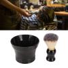 Face Brush, Shaving Brush, Shaving Brush Soft Artificial Bristle Professional Black Shaving Brush Bowl Tool for Barber view 3