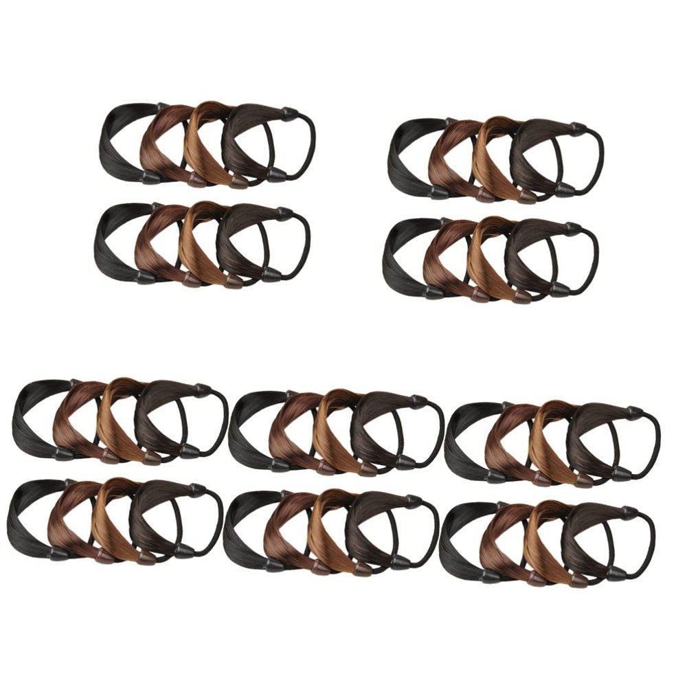 Beaupretty 40pcs Elastic Hair Ties for Girls Thick Hair Ponytail Holder No Damage Bands