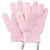 MainBasics Deep Exfoliating Bath Gloves - Heavy-Textured Nylon Shower Scrub for Dead Skin Removal - Machine Washable (1 Pair, Soft Pink) view 1