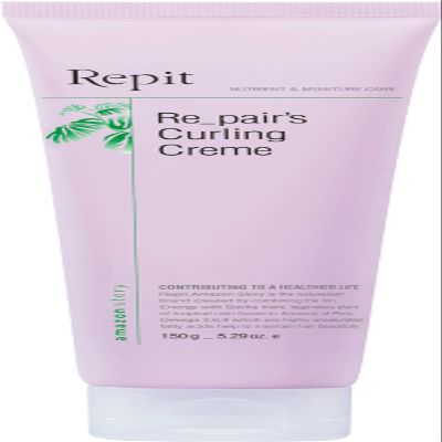 Repit Repairs Curling Creme | Korean Curl Defining Cream | Leave-In Hair Essence Treatment for Wavy, Curly Hair | RepitUSA
