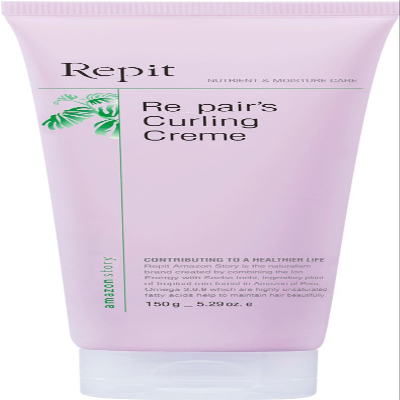 Repit Repairs Curling Creme | Korean Curl Defining Cream | Leave-In Hair Essence Treatment for Wavy, Curly Hair | RepitUSA