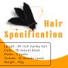 Springy Afro Twist Hair 24 Inch Black 3 Packs Marley Hair Pre Fluffed Spring Twist Hair Twisted Up Cuban Twist Hair Pre separated Kinky Twist Braiding Hair For Women (24Inch,1B) view 2
