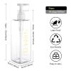 Shampoo and Conditioner Dispenser Shower Soap Bottles 3 Pack 550ml/18.6oz Refillable Shampoo Pump Bottle Dispenser Plastic Empty Body Wash Dispensers with Stylish Permanent Labels for Bathroom (Clear) view 2