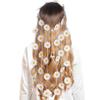 Sucrain 1pcs Flower Hippie Headband Floral Crown Summer Sunflower Hair Accessories for 70 s Bohemian Costumes Style for Women (White) view 1