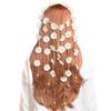 Sucrain 1pcs Flower Hippie Headband Floral Crown Summer Sunflower Hair Accessories for 70 s Bohemian Costumes Style for Women (White) view 2