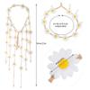 Sucrain 1pcs Flower Hippie Headband Floral Crown Summer Sunflower Hair Accessories for 70 s Bohemian Costumes Style for Women (White) view 3