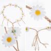 Sucrain 1pcs Flower Hippie Headband Floral Crown Summer Sunflower Hair Accessories for 70 s Bohemian Costumes Style for Women (White) view 4