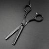 Hair Cutting Scissors, 6 inch Japan steel black screw cut hair cutting scissors haircut thinning barber tools shears hairdresser scissors set (Color : Set with bag) view 3