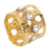 100Pcs Dreadlocks Beads Sparkling Rhinestone Fashionable Hair Braiding Rings,Gold and Silver Metal Hair Cuffs for Hair Decoration (Gold) view 1