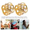 100Pcs Dreadlocks Beads Sparkling Rhinestone Fashionable Hair Braiding Rings,Gold and Silver Metal Hair Cuffs for Hair Decoration (Gold) view 3