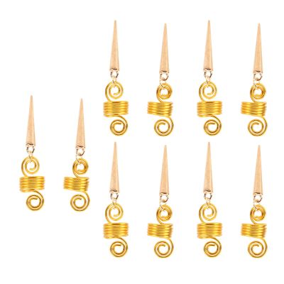 10pcs Dreadlocks Beads, Fashionable Gold Beard Beads for DIY Bracelet Necklace Jewelry Hair Decoration