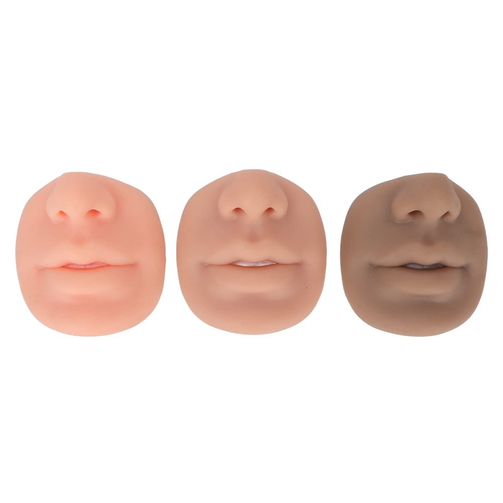 3 Color Simulation Silicone Nose Model Fake Nose Model Soft Flexible Human Nose Mouth Model Pierce Exercise Acupuncture Teaching Display Tool Human Acupuncture Model