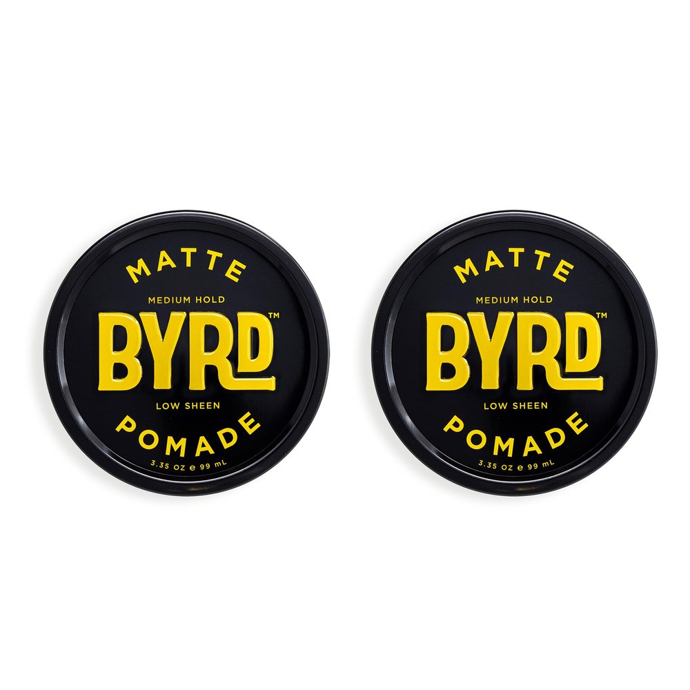 BYRD Matte Pomade 2-Pack  Medium Hold, Matte Finish, Add Texture and Sculpt, Safe for All Hair Types, 3.35 Oz Each (Two Pack)