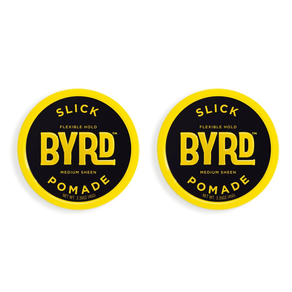 BYRD Hairdo Products Slick Pomade 2-Pack - Flexible Hold, Medium Sheen, Add Slick Style to All Hair Types, 3.35 Oz Each (Two Pack)