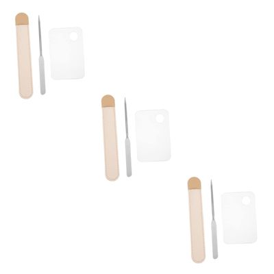 minkissy 3sets Cosmetic Mixing Palette with Makeup Spatula for Nail Art Foundation and Blending Stainless Steel Mixing Tray for Beauty Salons and Use