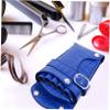 Beautician Scissor Kit Hair Tool Bag Leather Leather Tooling Hair Salon Accessories Waist Holder Hairdresser Belt Bag Hair Styling Tools Pouch Case Blue Pet Comb view 2