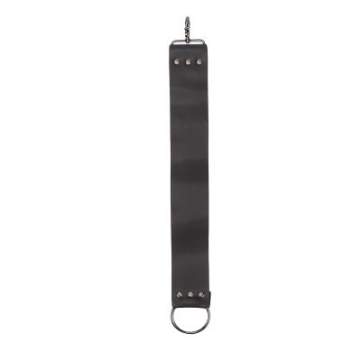 Black Leather Strop with Brass Anchor Hooks for Knife Sharpening, Shaving Straight Strop, Durable Cleaning Tool for Razors and blades