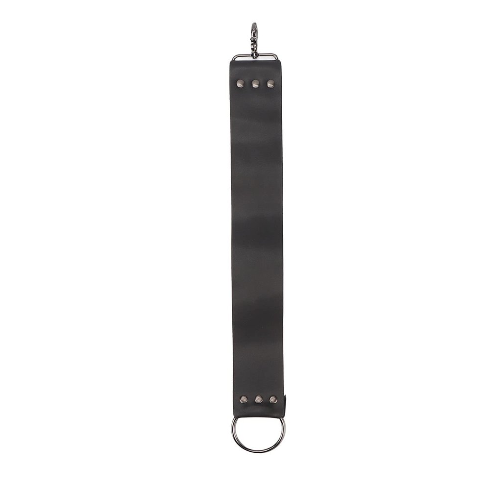 Black Leather Strop with Brass Anchor Hooks for Knife Sharpening, Shaving Straight Strop, Durable Cleaning Tool for Razors and blades