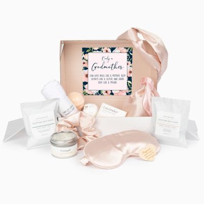 Dear Ava Luxury Spa Gifts for Women | Organic Self Care Anti Stress Relaxing Bath and Body Kit Set Basket Box for Her with Heartfelt Card | Godmother Gift