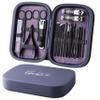 kokawhite, Professional Manicure Sets and Pedicure Kits, 18 Pieces Stainless Steel, Grooming Kits with Leather Travel Case (Purple) view 1