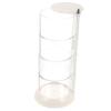 Multi-layer Storage Box Makeup Storage Case Round Makeup Sponge Clear Container Clear Makeup Organizer Makeup Powder Puff Case Trinket Display Holder Cosmetic Puff Boxes White Tray view 1