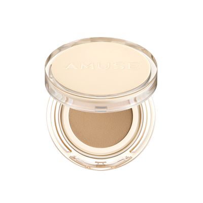 AMUSE SEOUL Dew Jelly Vegan Cushion Foundation (04 TAN) | dewy, glow, long-lasting, double coverage, clean beauty, lightweight, natural look, foundation for sensitive skin, hydrating cushion