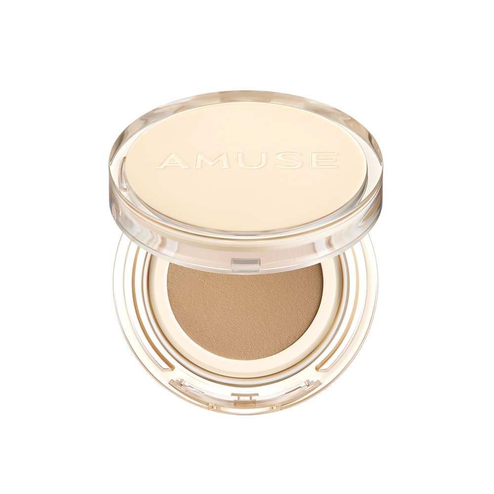 AMUSE SEOUL Dew Jelly Vegan Cushion Foundation (04 TAN) | dewy, glow, long-lasting, double coverage, clean beauty, lightweight, natural look, foundation for sensitive skin, hydrating cushion
